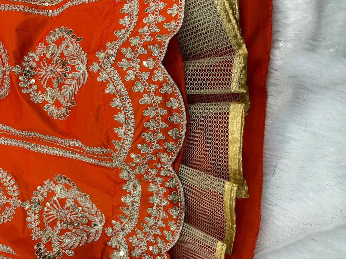 Two Tone Silk Lehenga Choli, Sequins Embroidery, Semi Stitched Designer Wedding Set