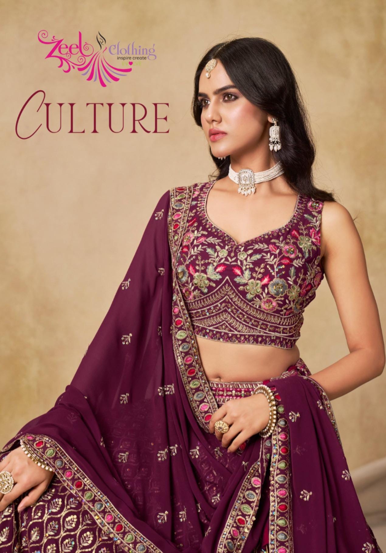 Georgette Lehenga Choli Set, Sequins Thread Embroidered, Wedding Party Wear (Unstitched)