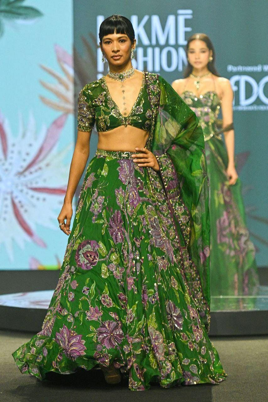 Taby Silk Lehenga Choli Set, Mirror Work Bridal, Sequins Embroidery, Wedding Party Wear (XXL)