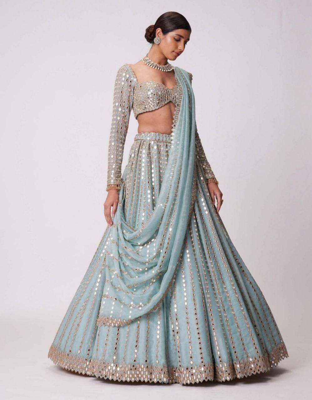 Rangoli Silk Lehenga Choli | Foil Mirror, Coding Work, Bridal Wedding Wear