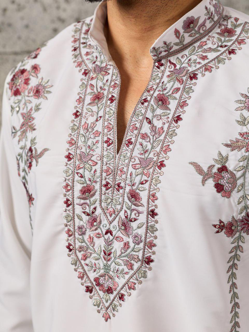 Embroidered Japanese Fabric Kurta Pant Set with Dupatta | Festive Ethnic Wear