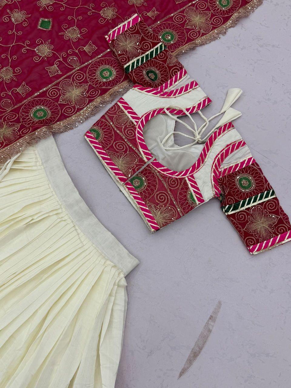 Roman Silk Lehenga Choli Set | Heavy Sequin Embroidery, Fully Stitched Bridal Wear