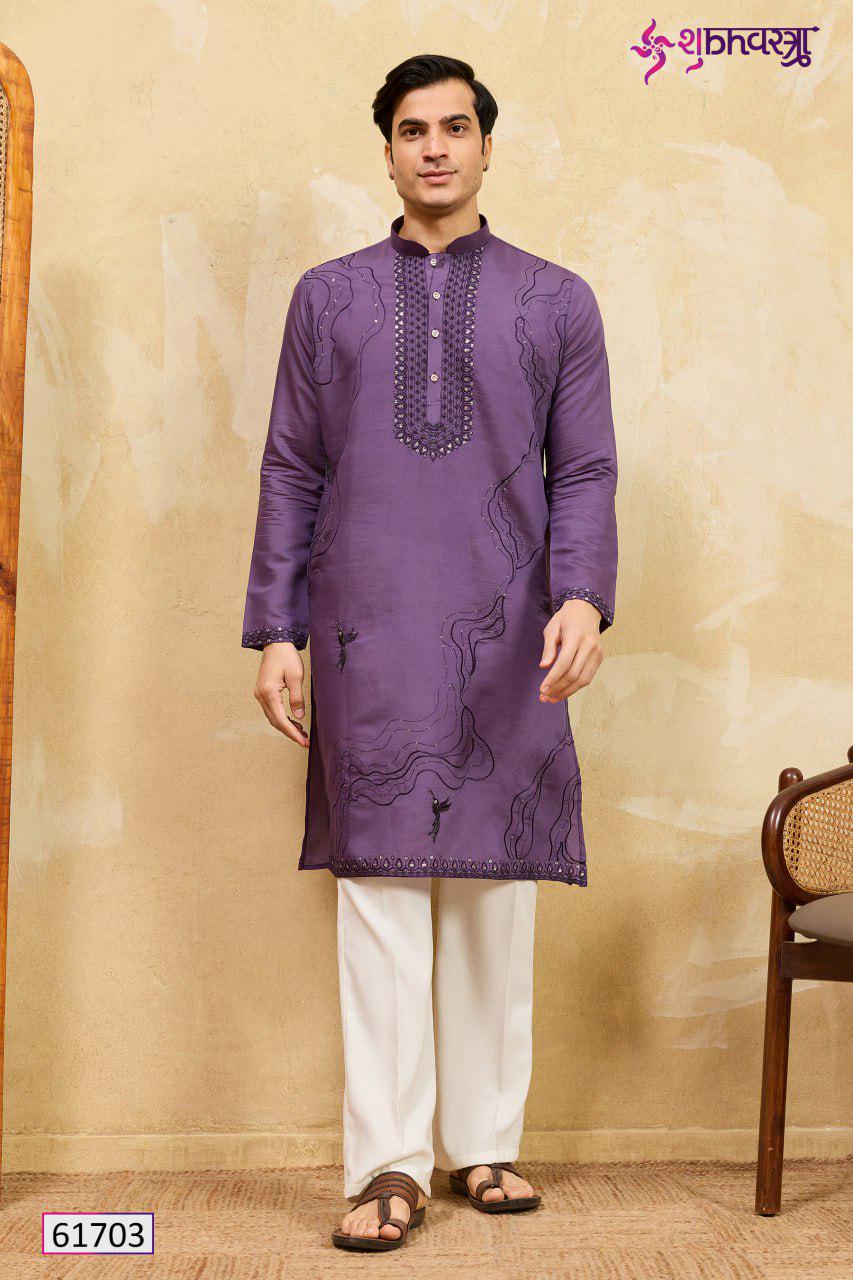 Viscose Silk Embroidered Kurta Set, Multi-Thread Sequins Ethnic Dress
