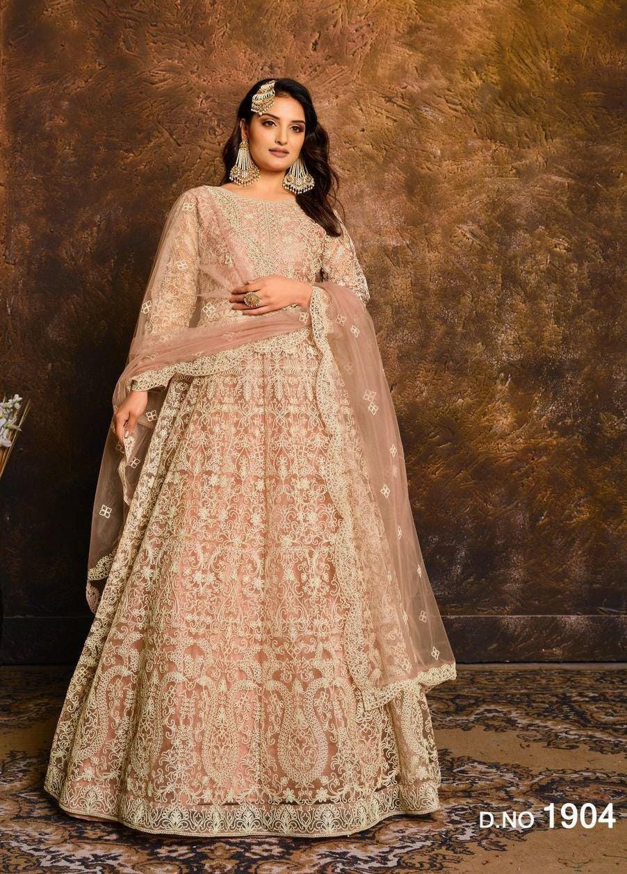 Pakistani Style Salwar Kameez Suit | Women's Net with Coding Embroidery, Dupatta