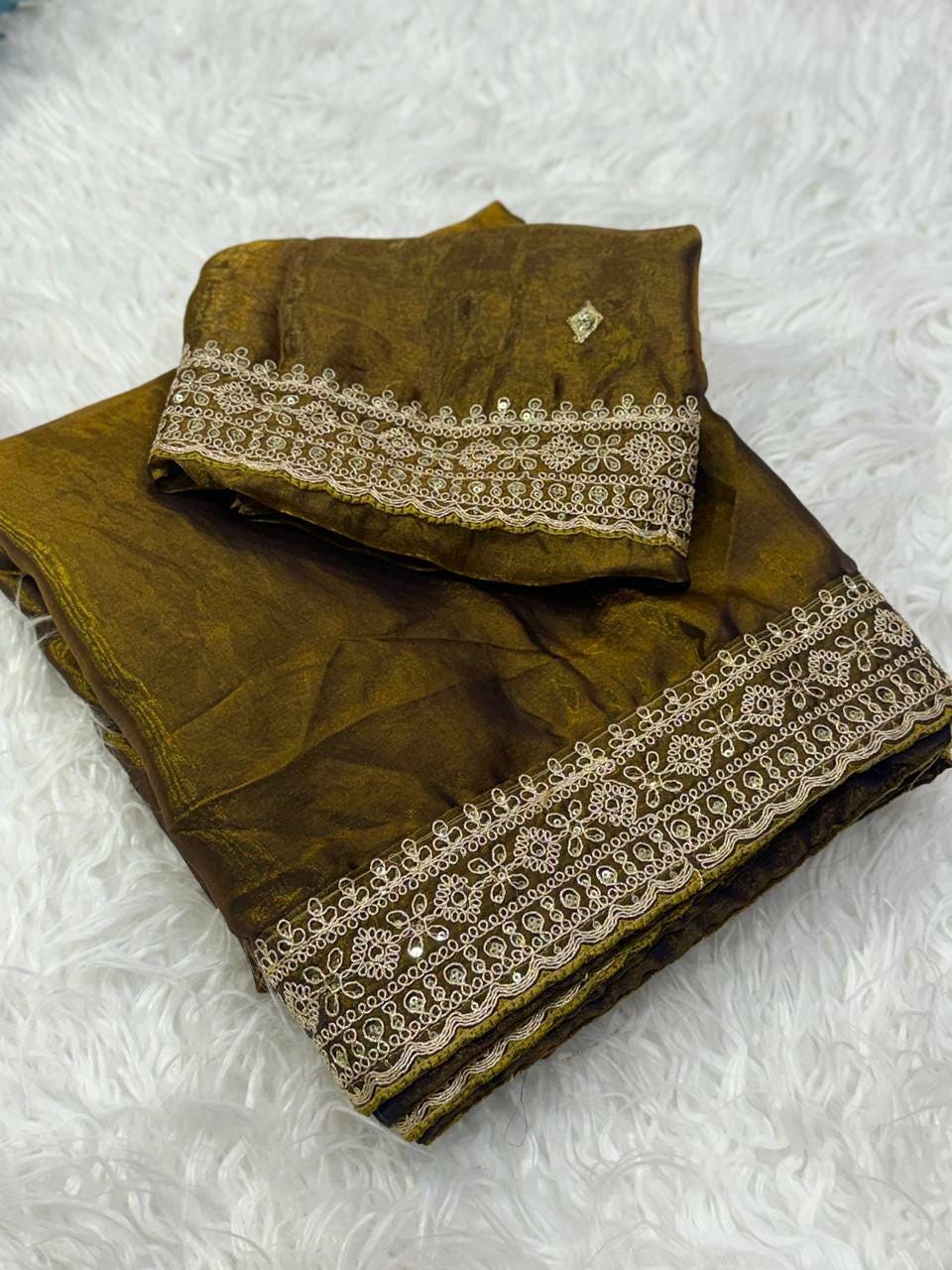 Exquisite Embroidered Saree with Coding & Sequin Work