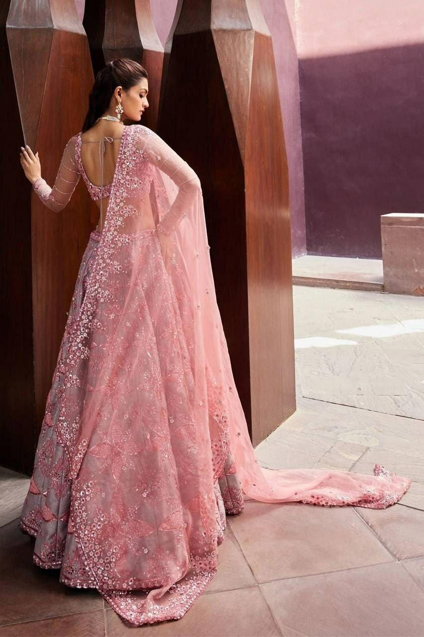Malburi Silk Lehenga Choli | Heavy Sequin Embroidery, Semi-Stitched (XXL)