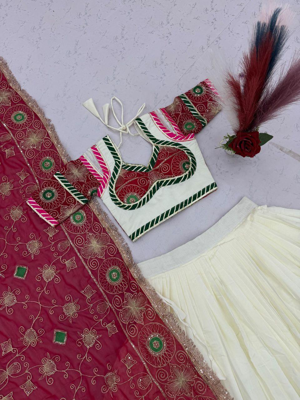 Roman Silk Lehenga Choli Set | Heavy Sequin Embroidery, Fully Stitched Bridal Wear