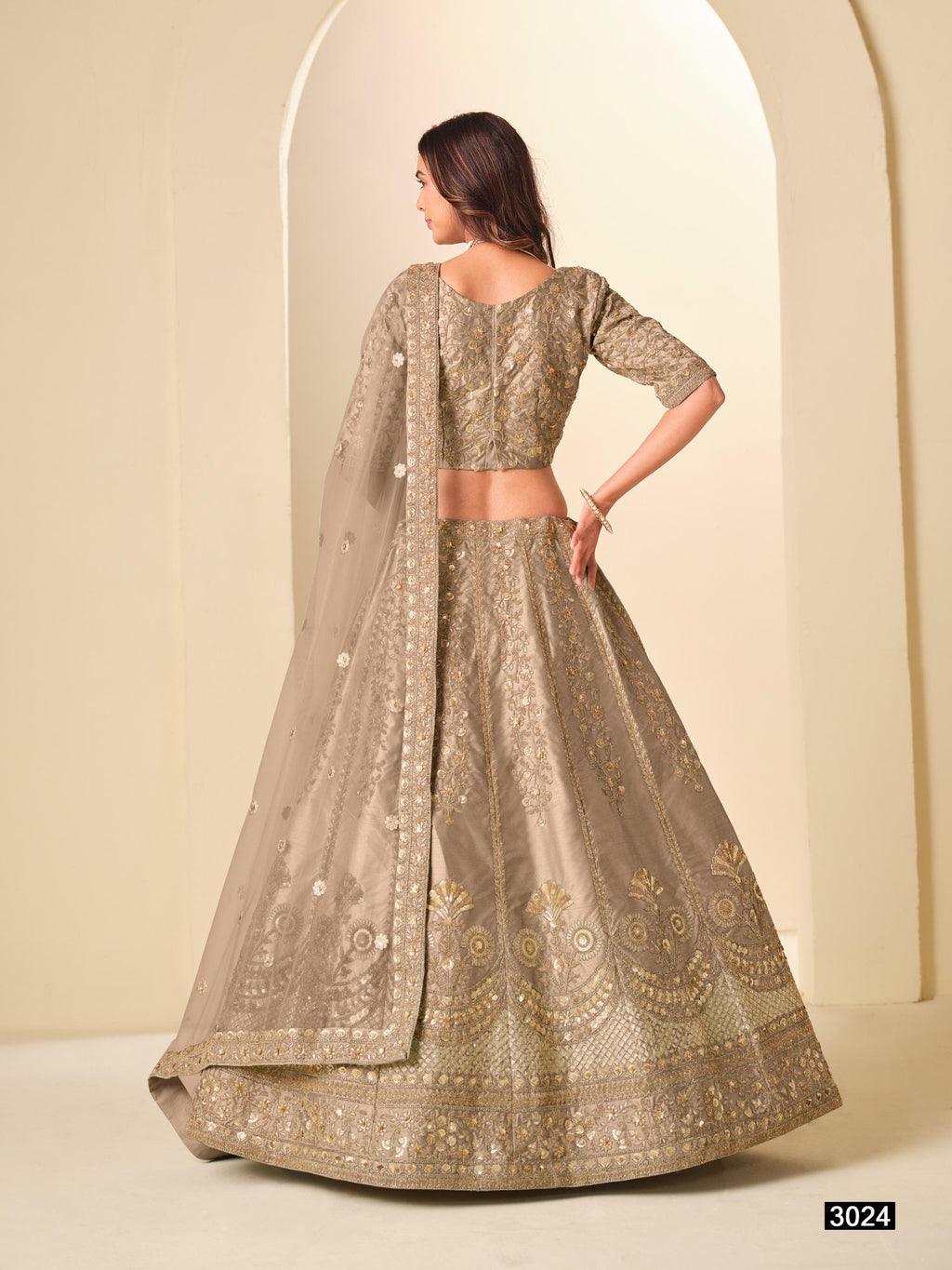 Art Silk Lehenga Choli Set with Net Dupatta, Stitched Ethnic Wedding Outfit