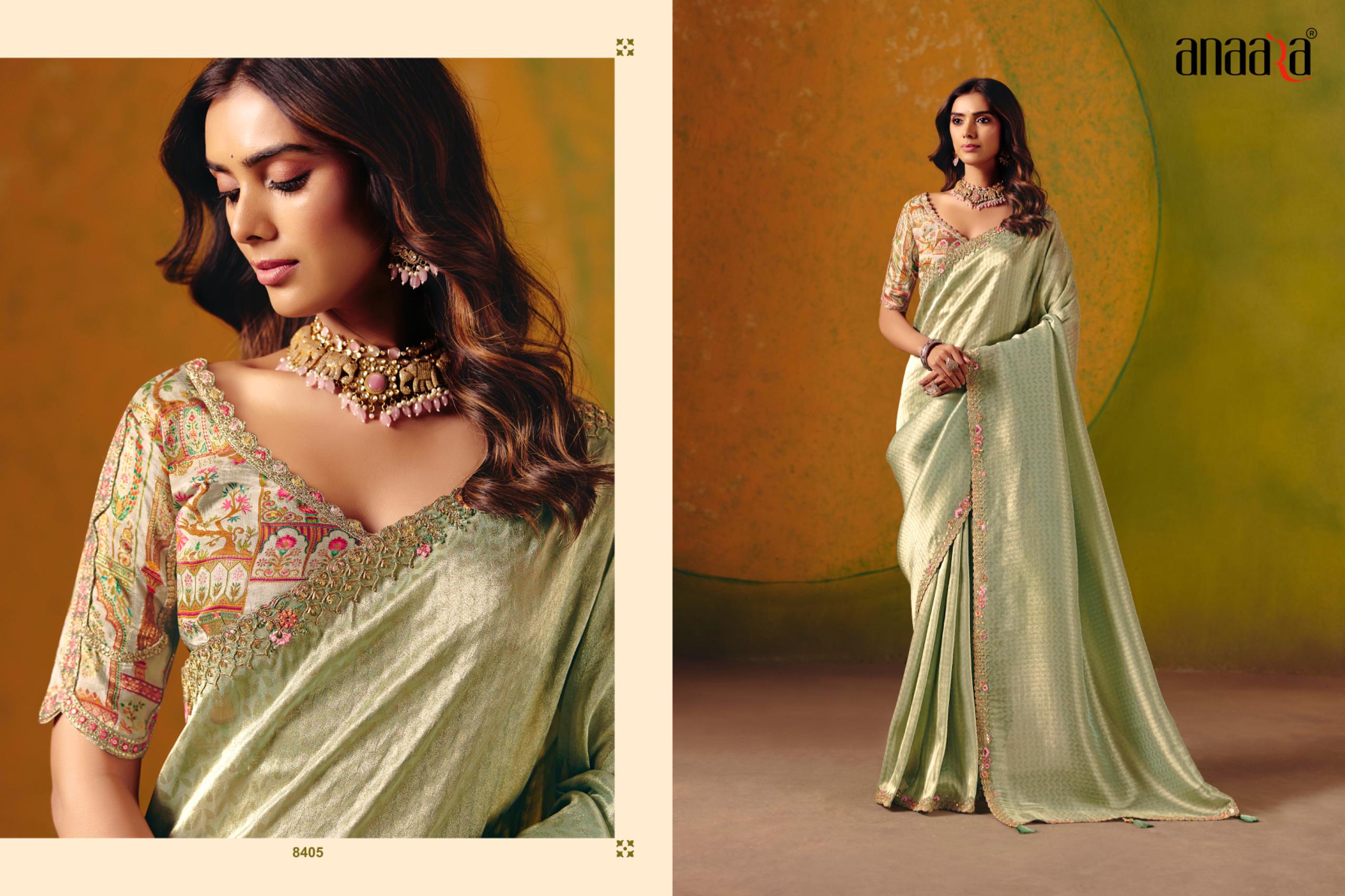 Elegant Pastel Designer Saree with Rich Embroidery