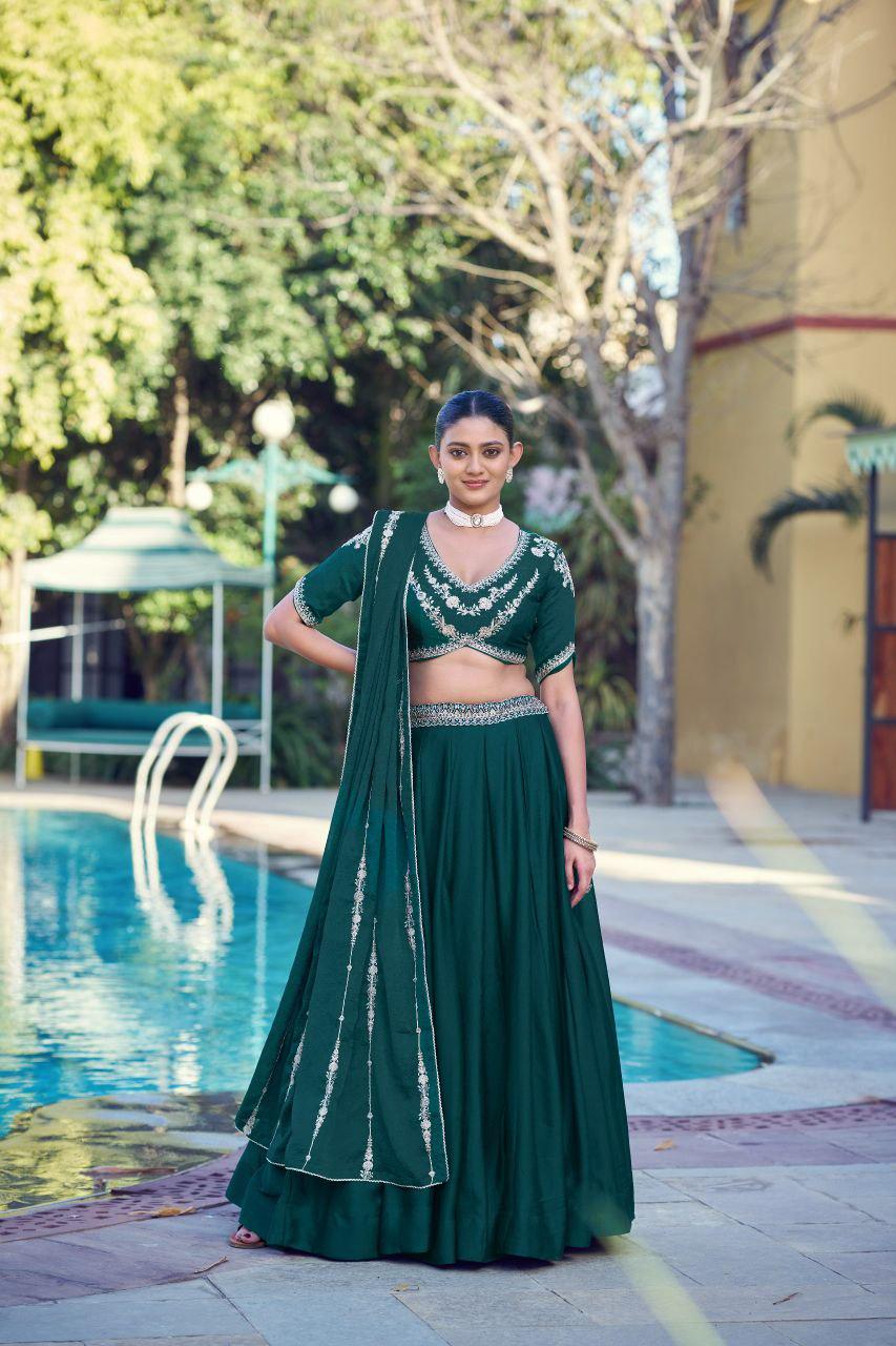 Rangoli Crush Lehenga Choli Set | Embroidered Sequin Belt, 4 Meter Flare, Party Wear