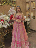 Faux Georgette Lehenga Choli, Mirror Work, Grand Flare Bridal Set