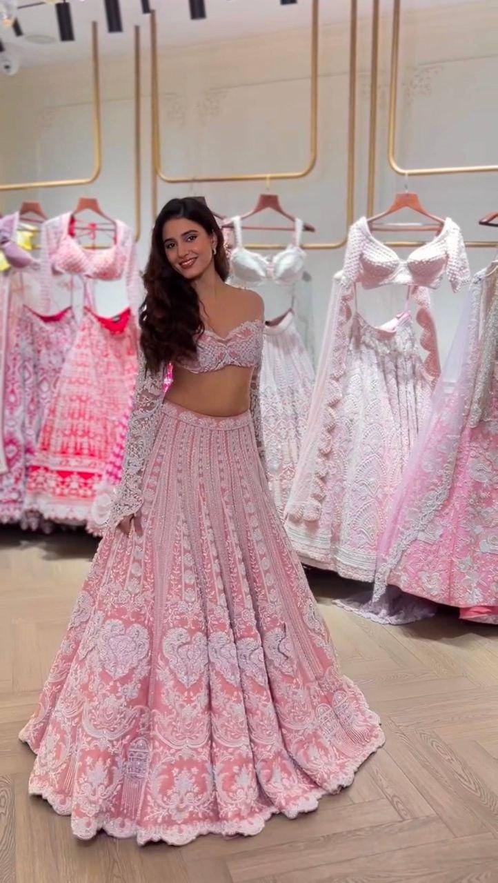 Rangoli Silk Lehenga Choli | Sequins, Thread Embroidery, 4 Meter Flare, Bridal Party Wear