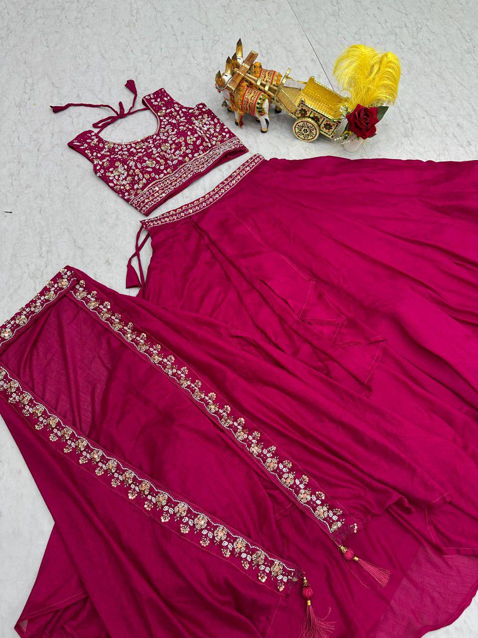 Royal Pure Vichitra Silk Lehenga Set