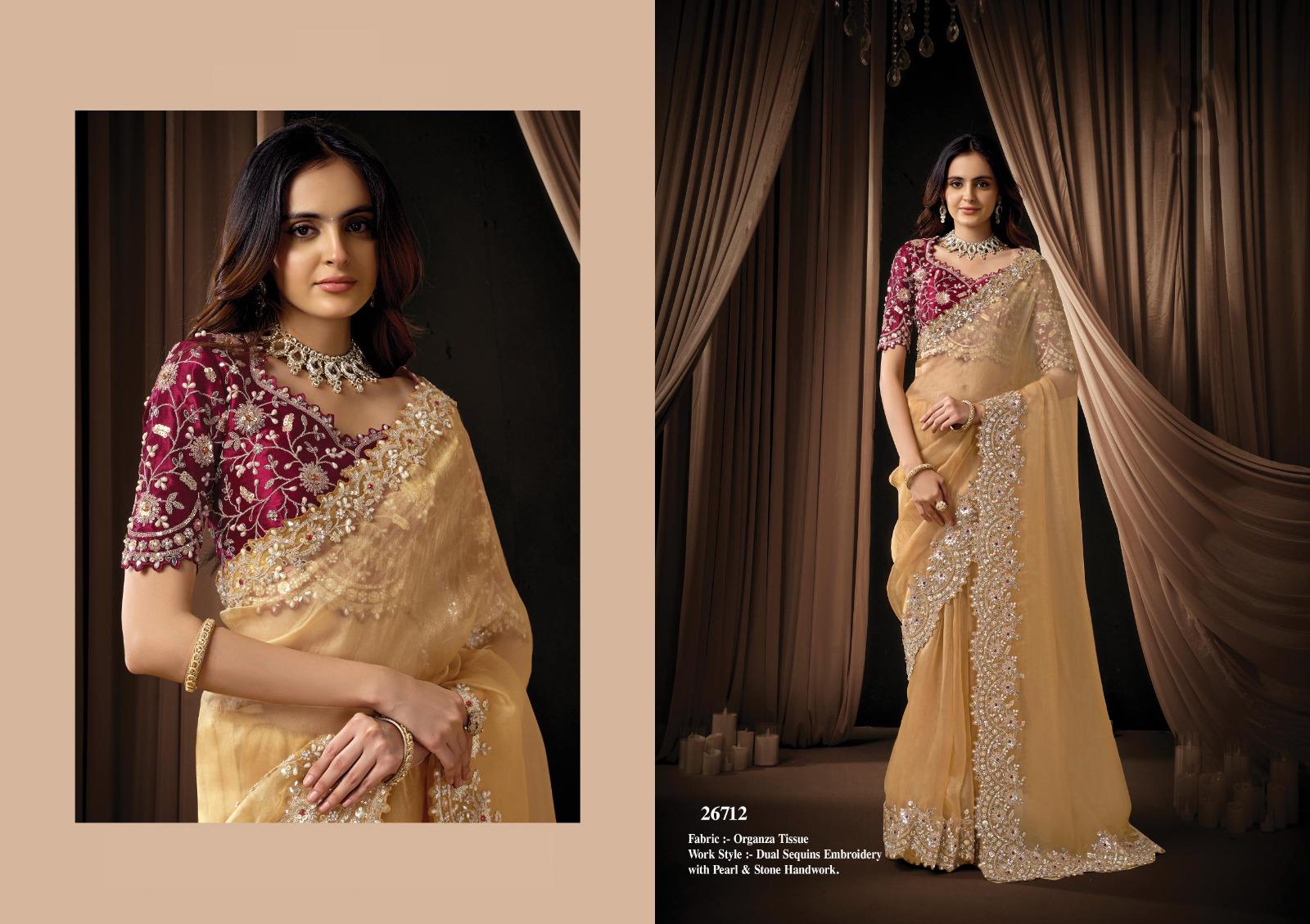 Designer Silk Saree, Embroidery Sequin Work, Jacquard Party Wear, Festive Wedding Blouse