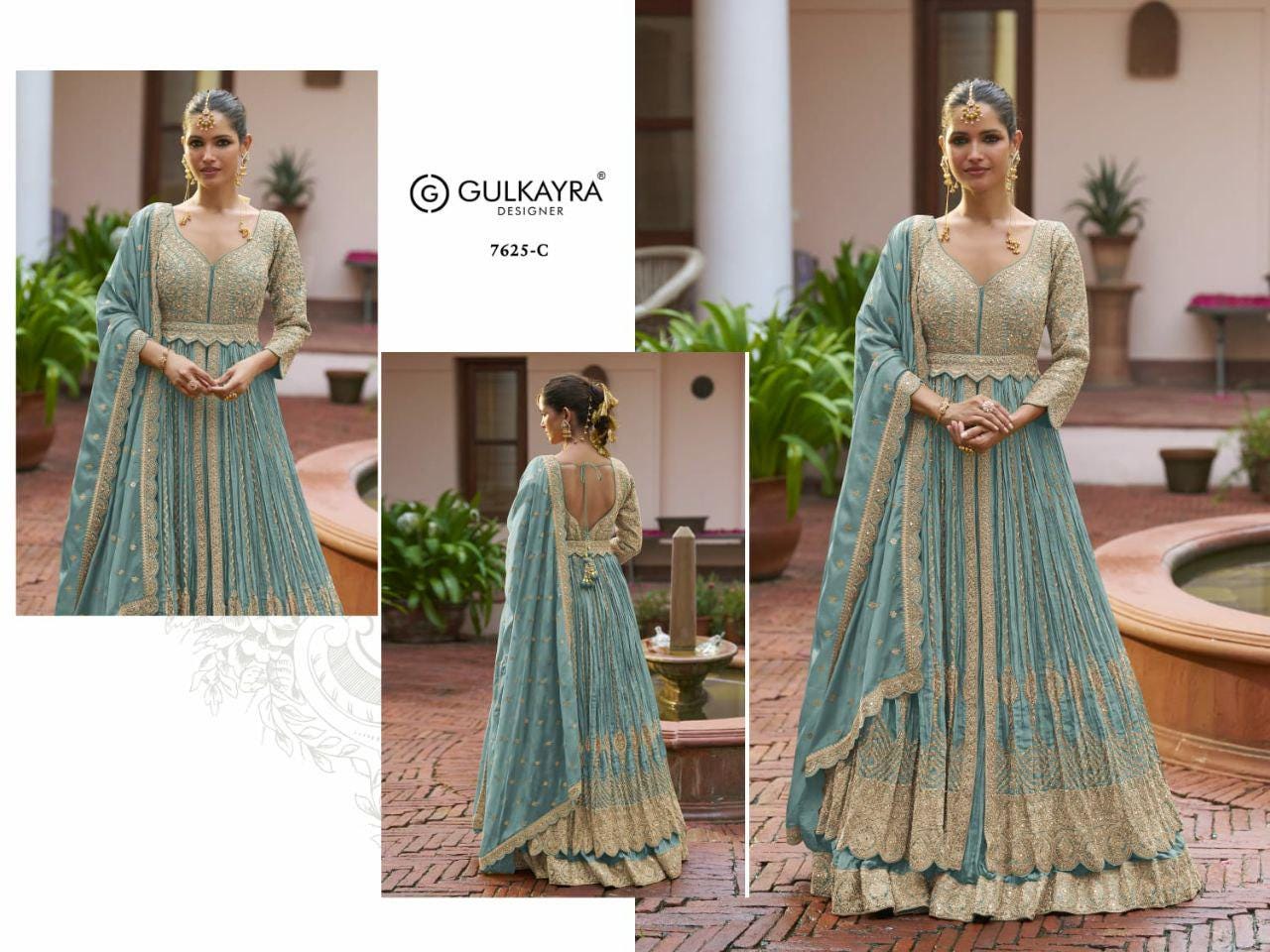 Heavy Chinon Embroidered Lehenga Set with Mirror Belt, Wedding Party Wear