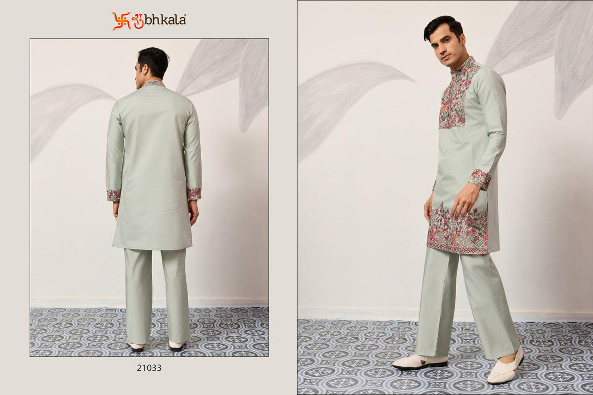 Embroidered Viscose Silk Kurta Pant Set | Festive Indian Ethnic Wear