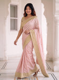 Pure Kanjivaram Silk Saree | Gold Zari Border, Embroidered Wedding Saree, Unstitched Blouse
