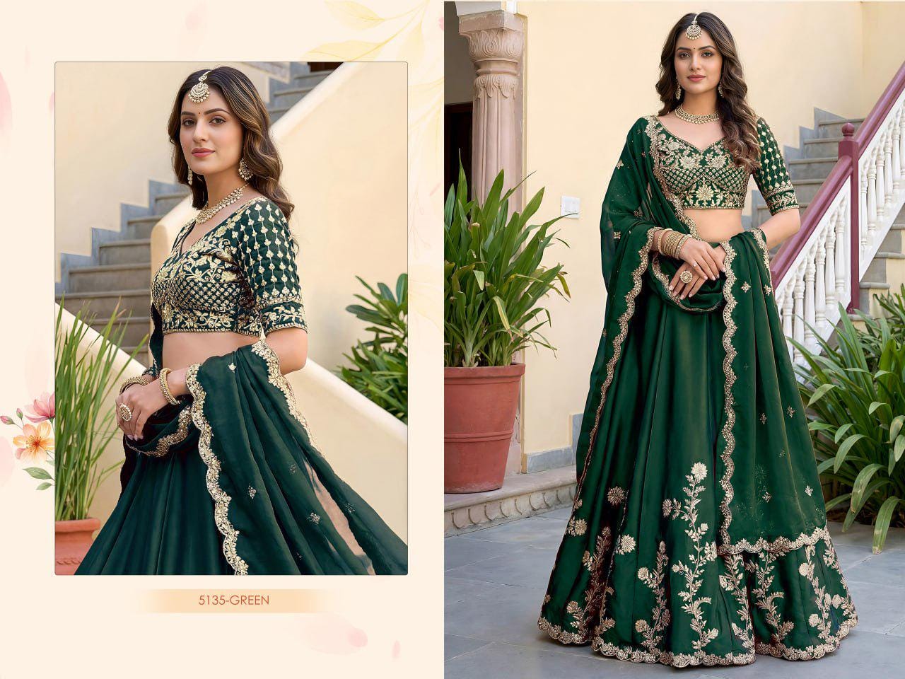 Rangoli Silk Lehenga Choli Set, Zari Dori Sequins Embroidery, Semi-Stitched Wedding Outfit