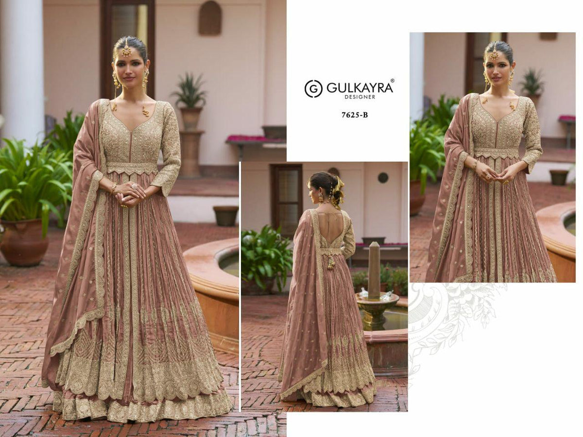 Heavy Chinon Embroidered Lehenga Set with Mirror Belt, Wedding Party Wear