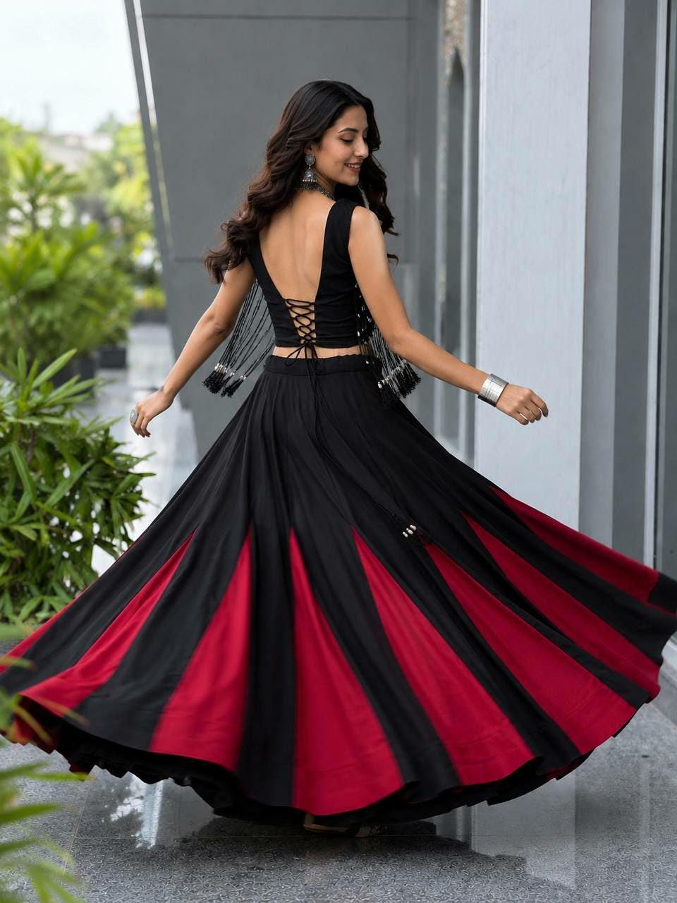 Cotton Lehenga Choli Set | 8 Meter Kali Flair, Padded Blouse, Festive Wear