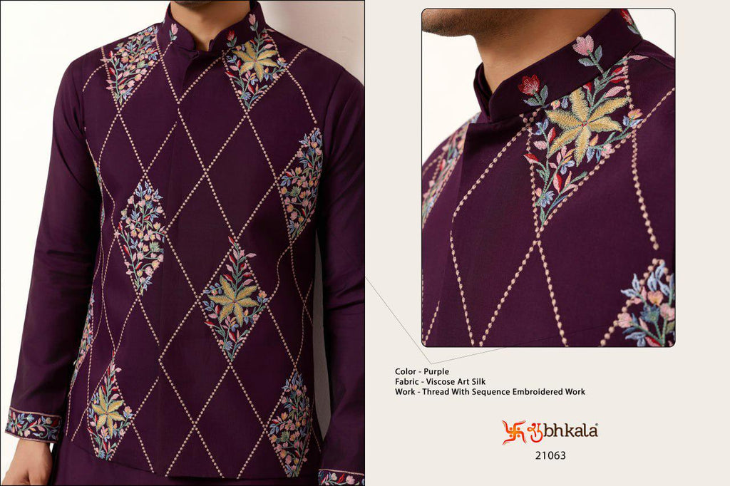 Viscose Silk Kurta Koti Pant Set, 3 Piece Ethnic Outfit, Festive Casual Suit