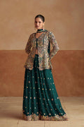Embroidered Chinon Palazzo Salwar Suit Set, Festive Party Wear Outfit