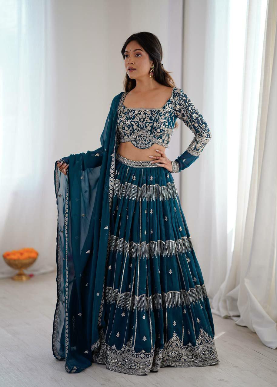 Elegant Faux Georgette Lehenga Choli Set