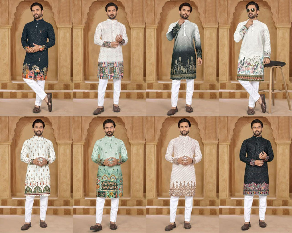 Elegant Heavy Chanderi Silk Kurta Pajama Set for Men