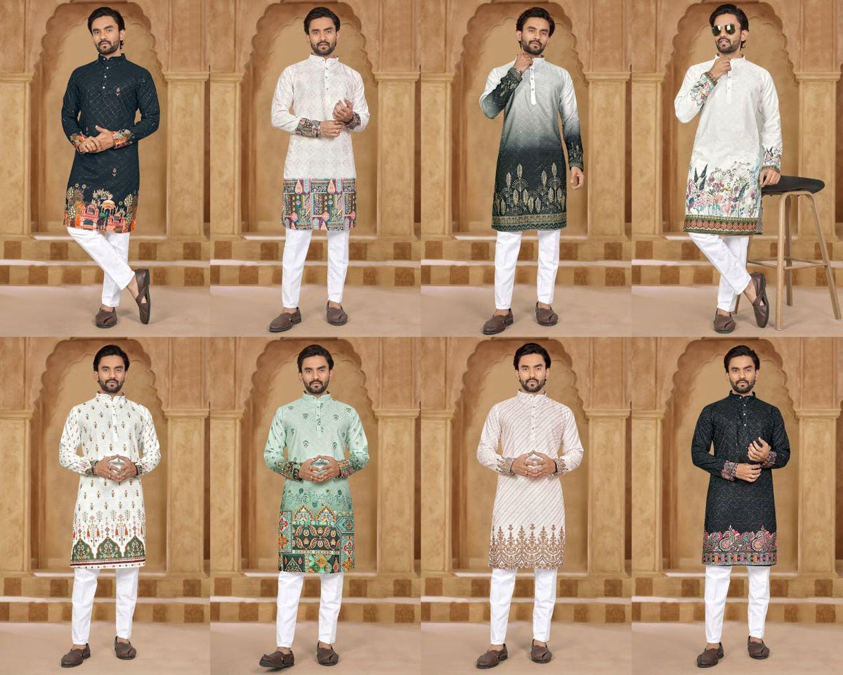 Elegant Heavy Chanderi Silk Kurta Pajama Set for Men