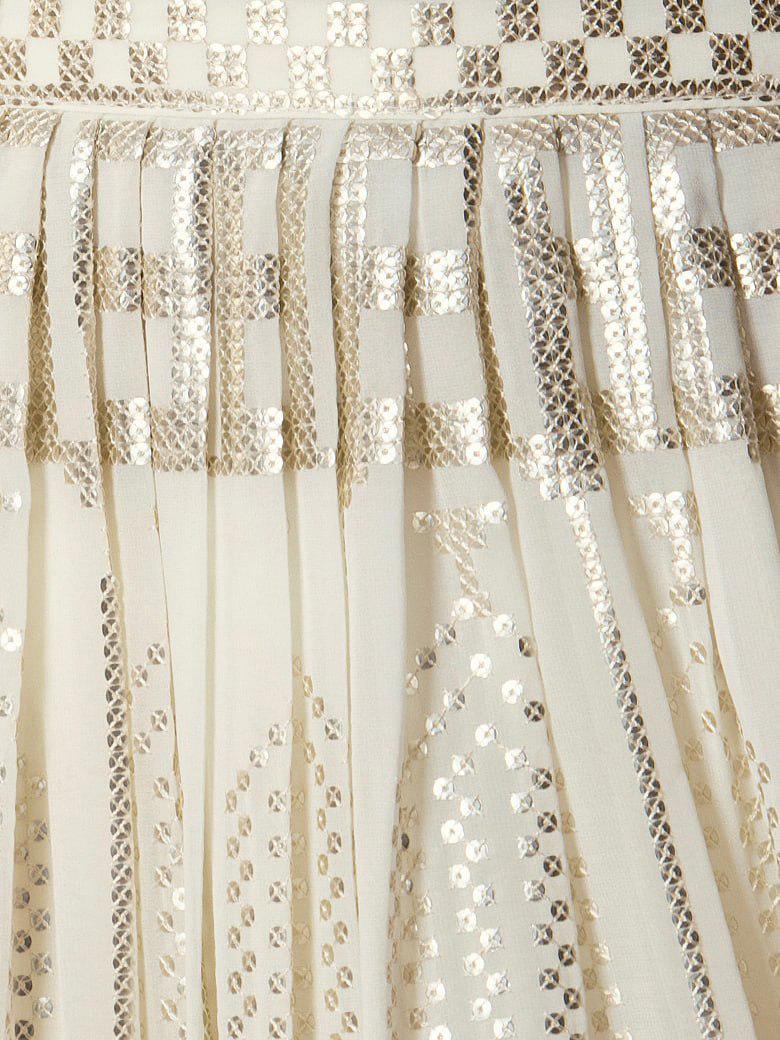 Ivory Georgette Lehenga Choli Set | Sequin Embroidered Wedding Bridal Outfit