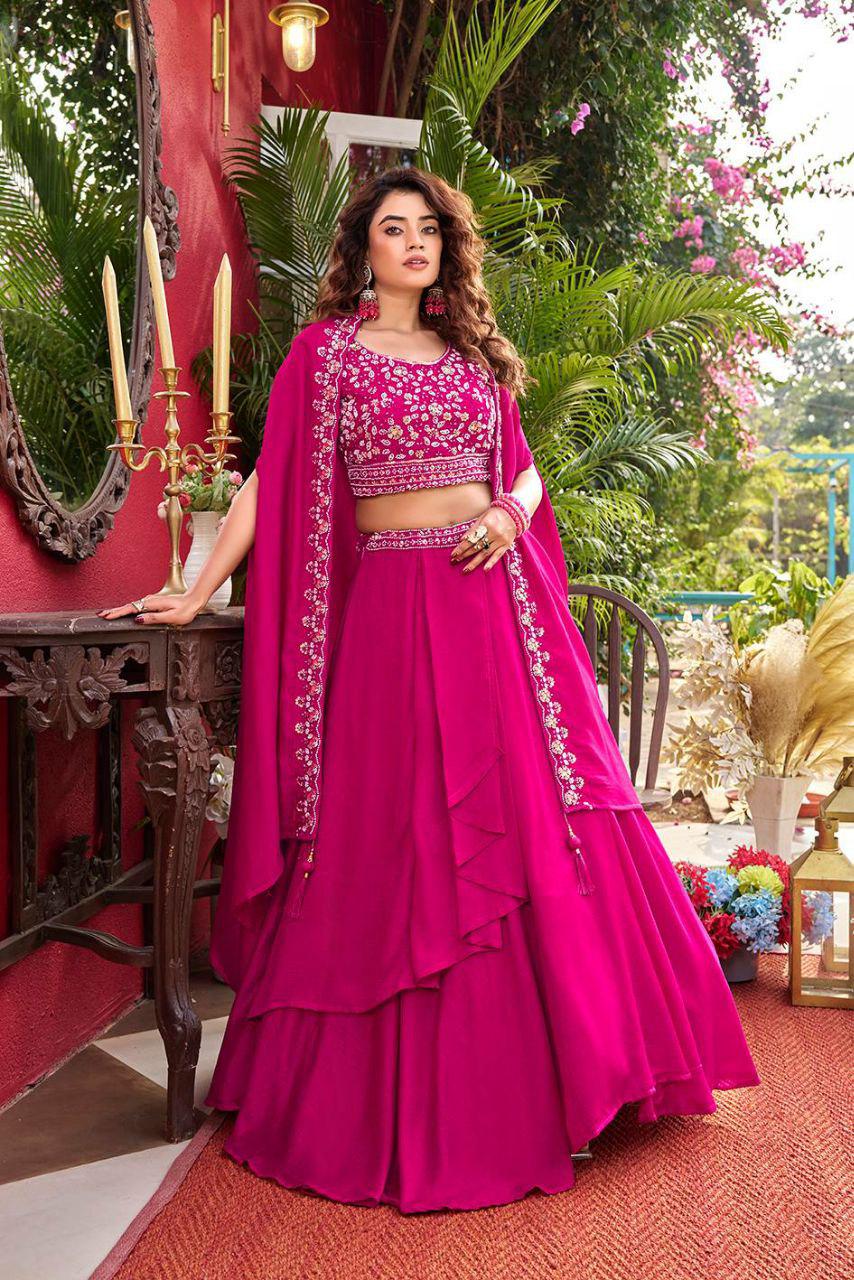 Royal Pure Vichitra Silk Lehenga Set