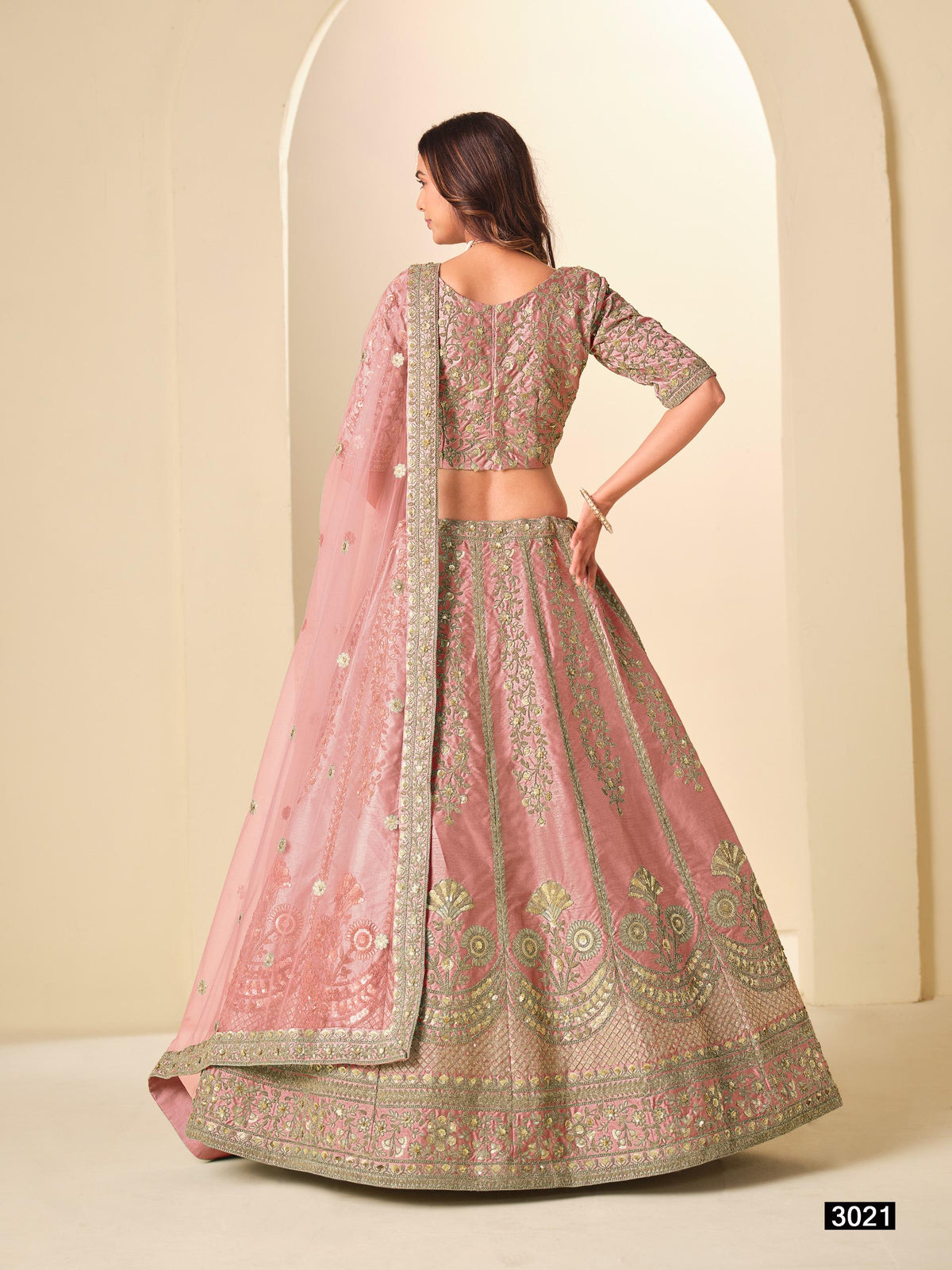 Art Silk Lehenga Choli Set with Net Dupatta, Stitched Ethnic Wedding Outfit