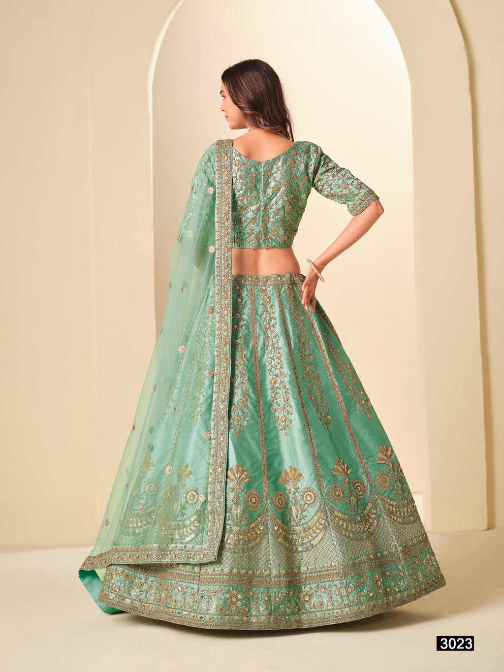 Art Silk Lehenga Choli Set with Net Dupatta, Stitched Ethnic Wedding Outfit