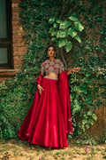 Roman Silk Lehenga Choli Set | Sequins, Dori Work, 3.5M Flair Bridal Wear