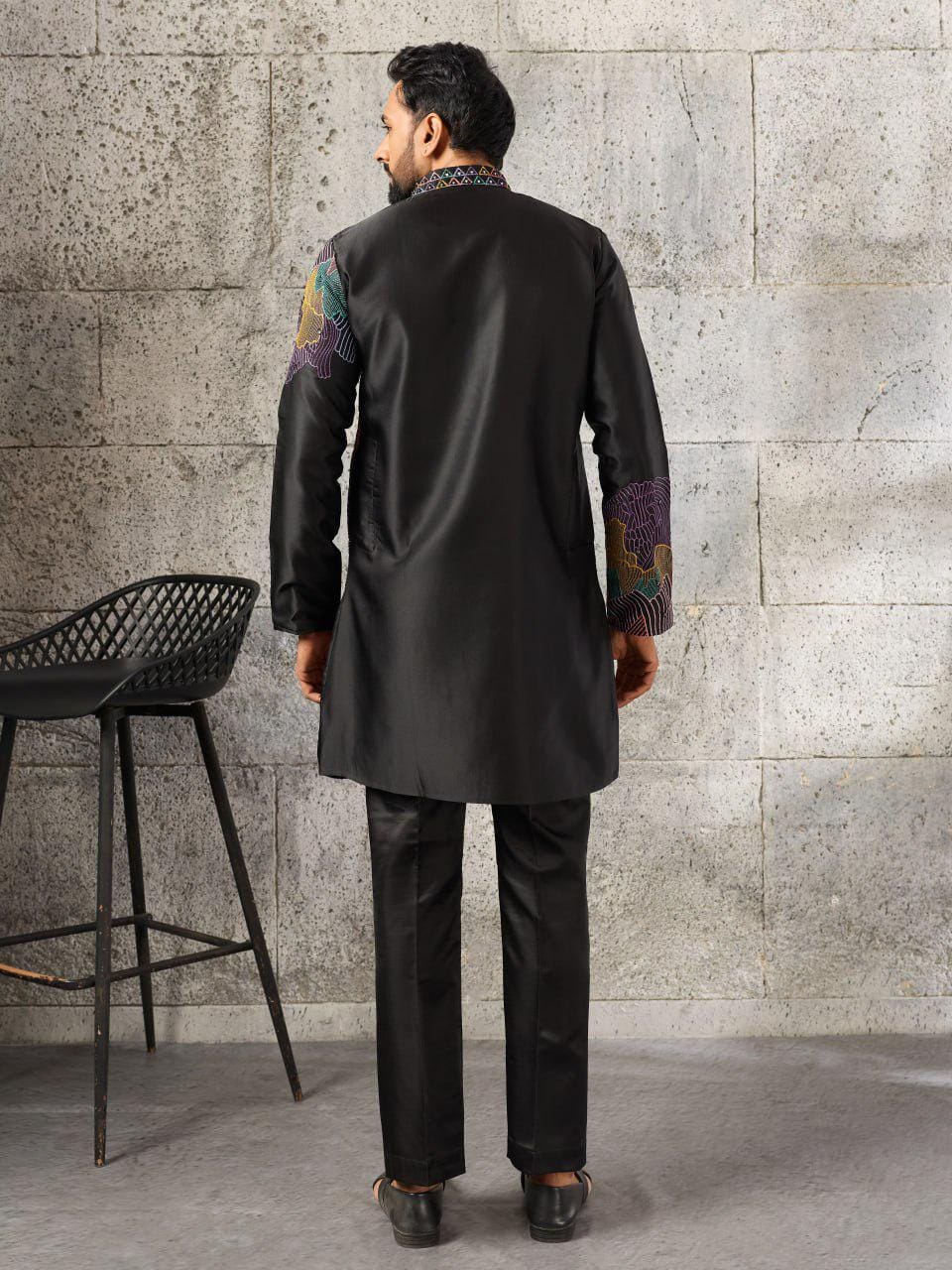 Men's Silk Kurta Pant Set | Thread Sequin Embroidery, Festive Ethnic Wear
