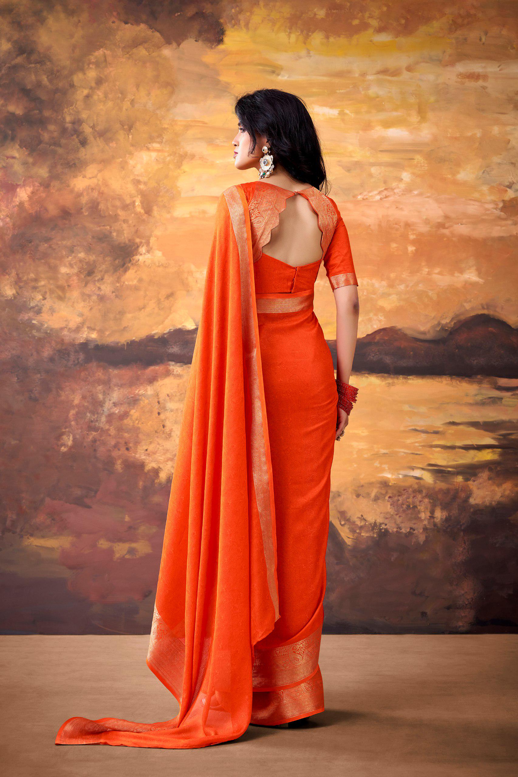 Mass Mello Saree, Zari Weaving Work, Traditional Indian Festive Party Wear (Unstitched Blouse)