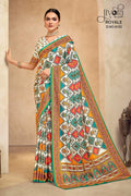 Rajwadi Crepe Saree, Digital Foil Print, Royal Festival Wear Indian Saree