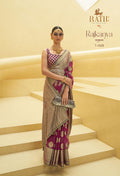 Soft Organza Foil Print Brasso Saree, Designer Festive Party Wear Saree