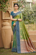 Soft Silk Weaving Saree with Blouse, Traditional Indian Festive Wear