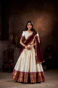 Poly Cotton Lehenga Choli Set, Zari Weaving Work, Festive Wedding Wear Outfit