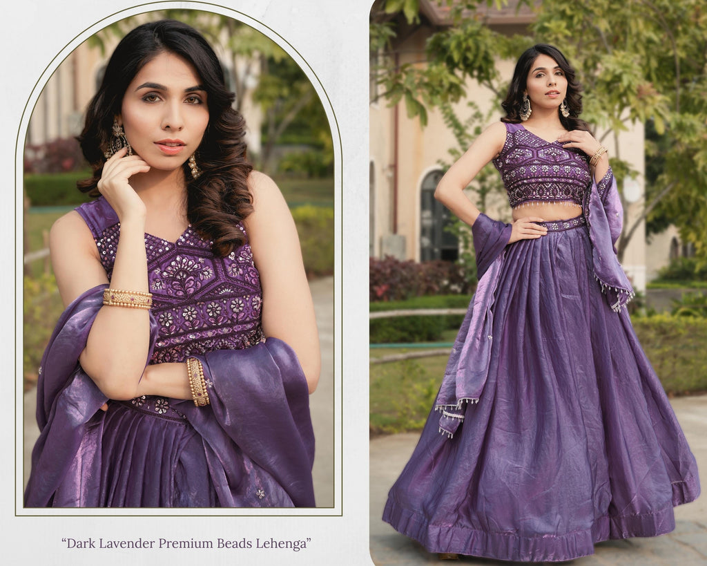 Designer Fendy Lehenga Choli Set, 5 Meter Flair, Beaded Belt, Wedding Reception Outfit