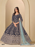 Velvet Embroidered Lehenga Set Net Dupatta, Heavy Work Outfit (Custom Stitch Up to 44)