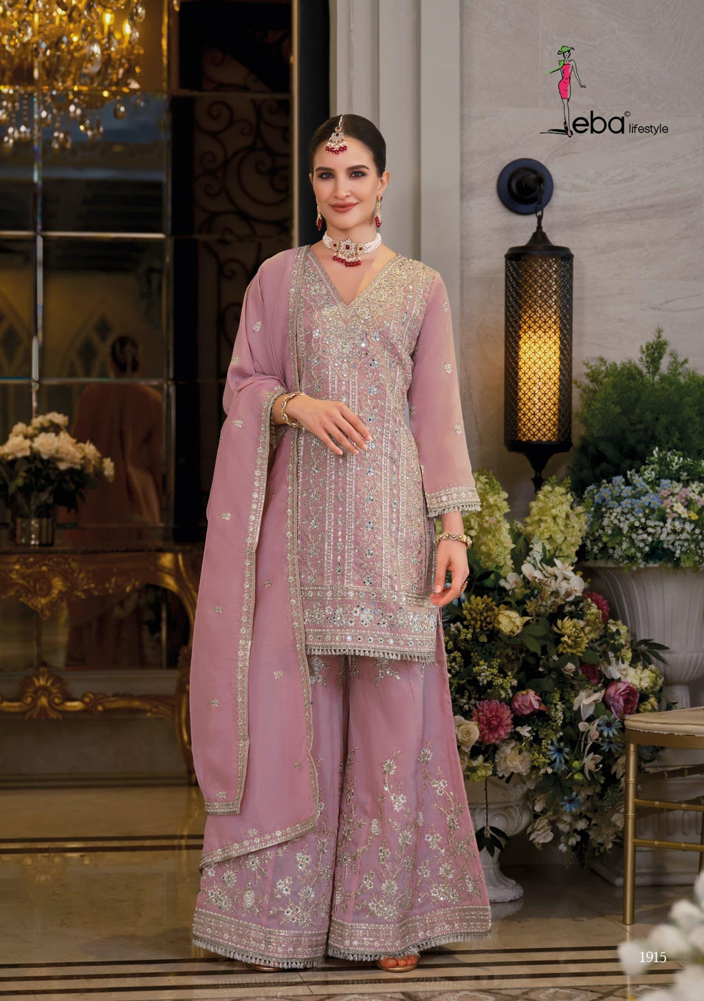 Embroidered Simar Kurta Palazzo Set with Dupatta, Festive Ethnic Party Wear Indian Outfit