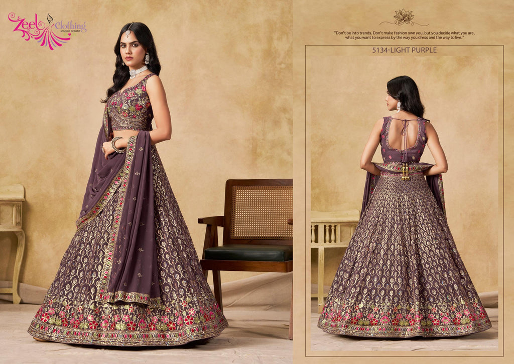 Georgette Lehenga Choli Set, Sequins Thread Embroidered, Wedding Party Wear (Unstitched)