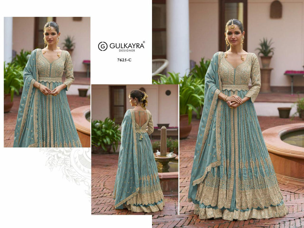 Heavy Chinon Embroidered Lehenga Set with Mirror Belt, Wedding Party Wear