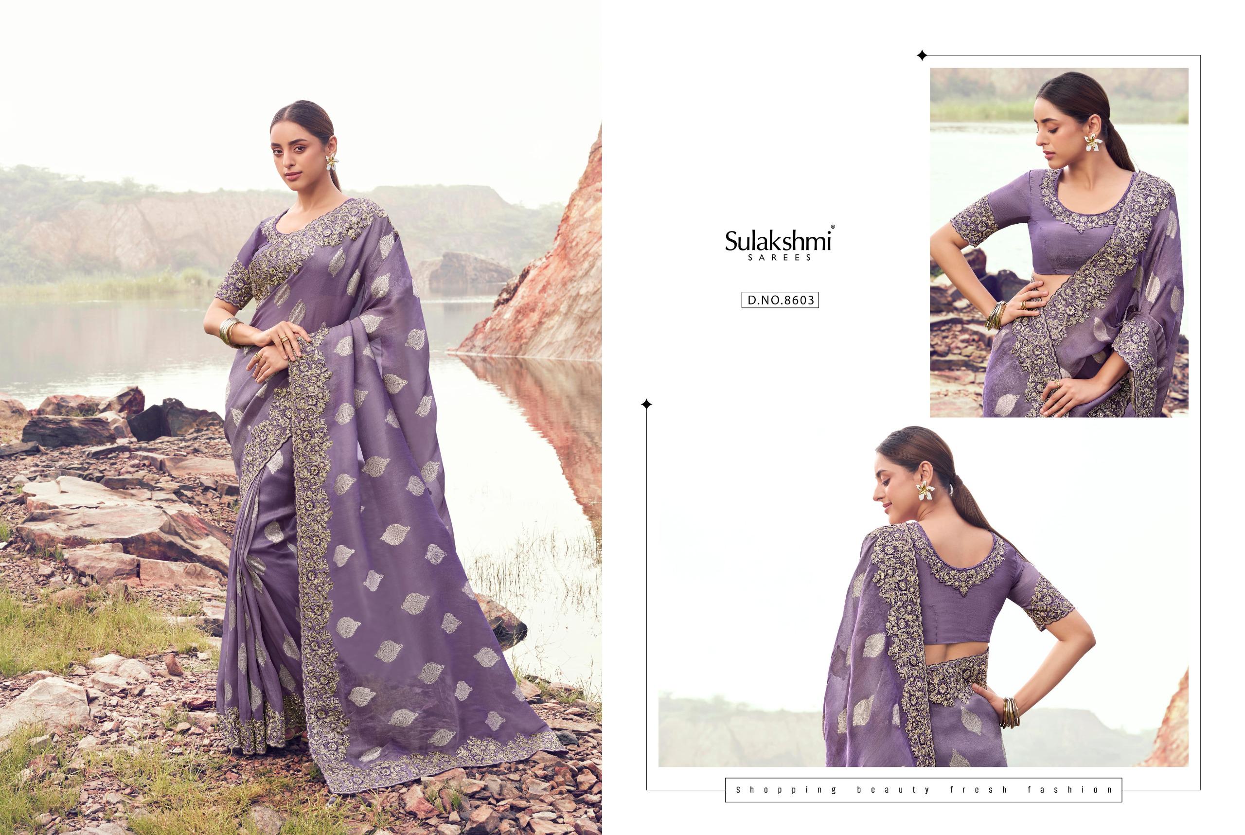 Pure/Tissue Silk Saree with Jacquard Work | Matching Blouse Piece | Wedding Festive Party Wea