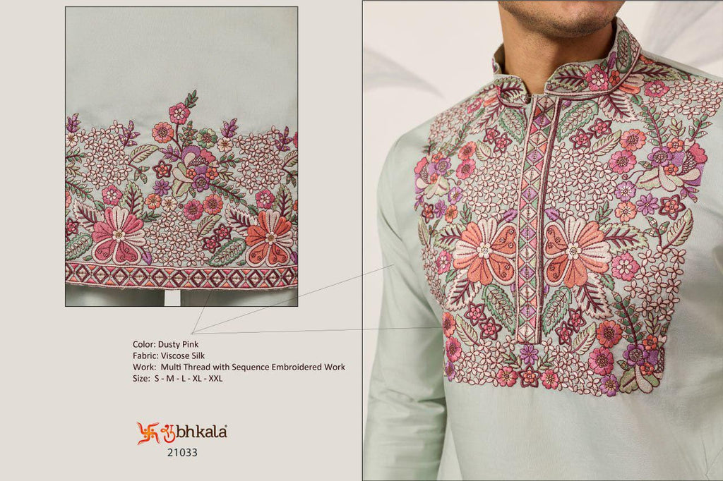 Embroidered Viscose Silk Kurta Pant Set | Festive Indian Ethnic Wear