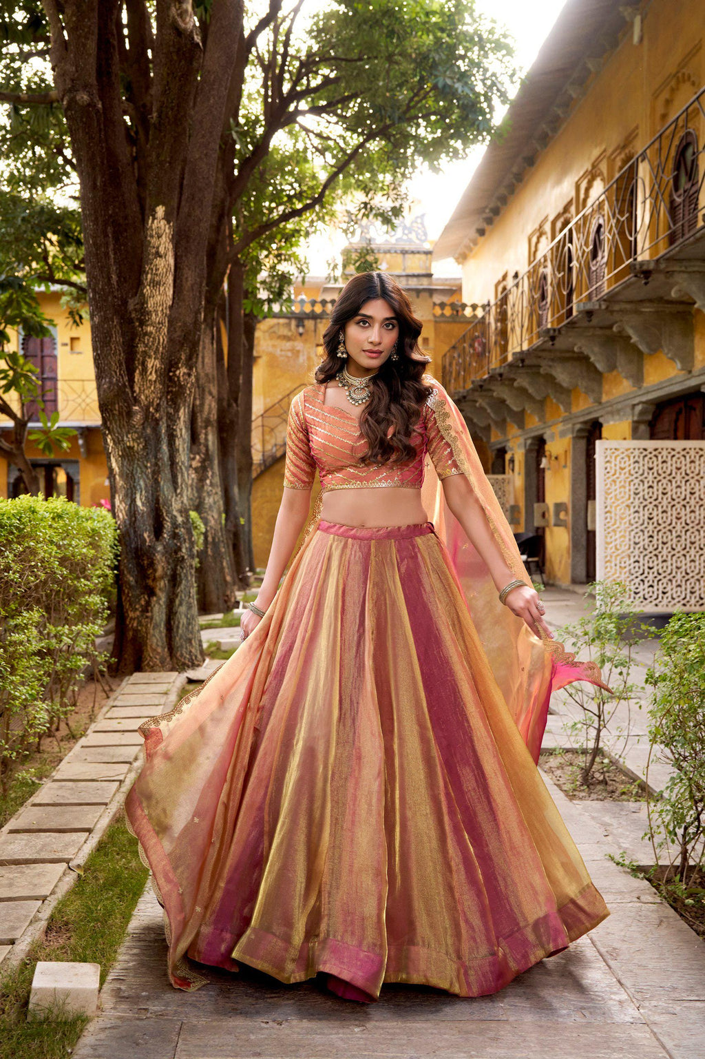 Carika Silk Lehenga Choli Set | Embroidered Blouse, Dupatta, 6 Meter Flair