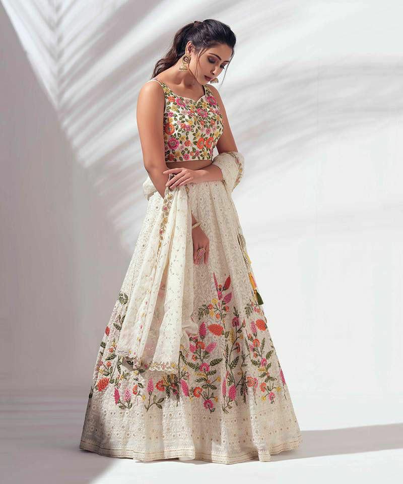 Heavy Sequin Embroidered Lehenga Choli Set, Bridal Wedding Wear (Semi-Stitched)