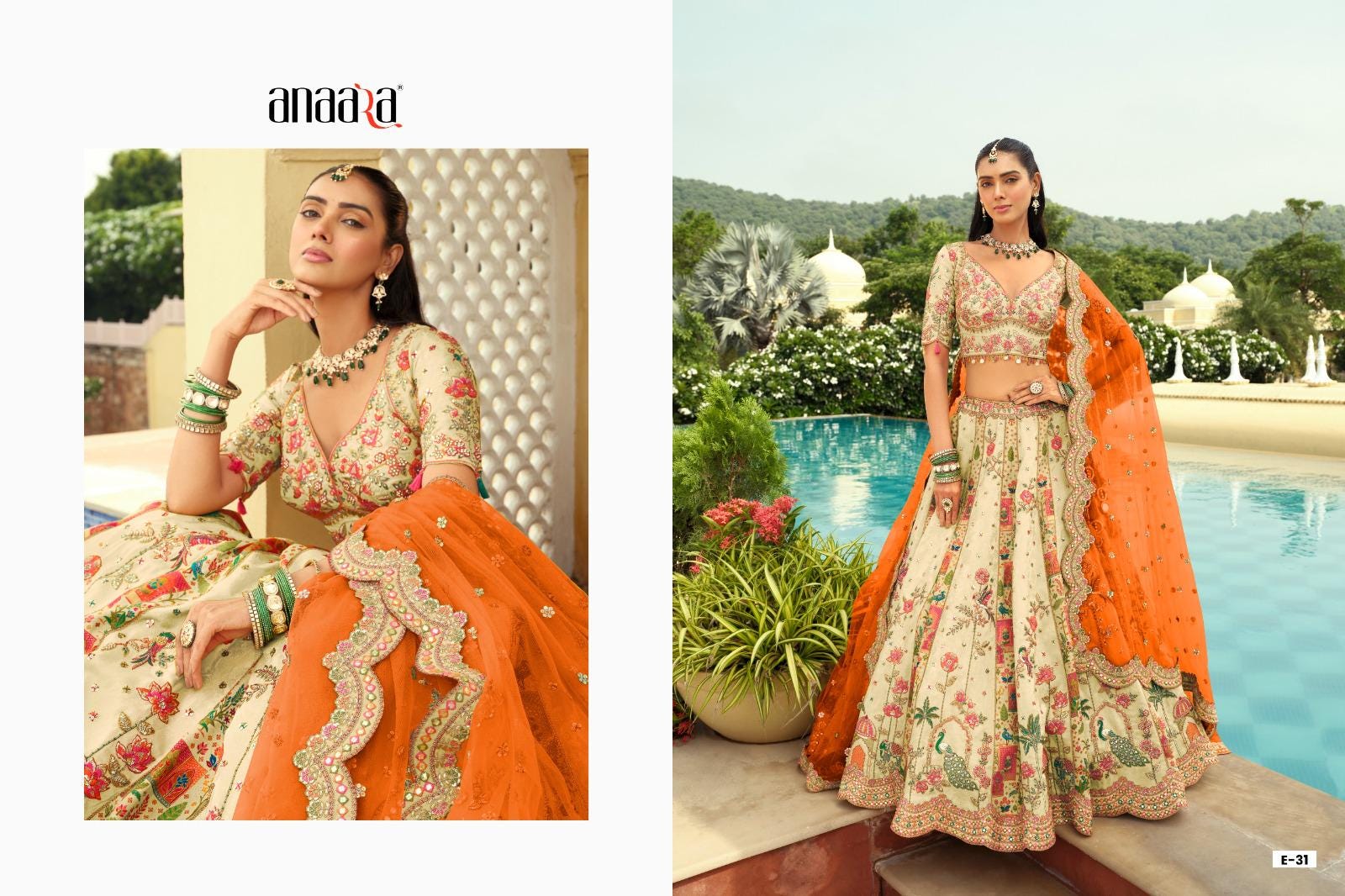 Silk Embroidered Lehenga Choli Set, Mirror Work, Net Dupatta, Wedding Reception Wear